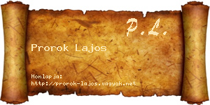 Prorok Lajos névjegykártya