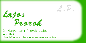 lajos prorok business card